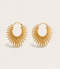 Herald of Light Golden Sunburst Hoop Earrings