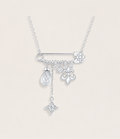 Silver Detachable Iris Citrine Necklace – Multi-Way Wear, Yellow Crystal Floral Design