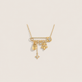 Gold Detachable Iris Citrine Necklace – Multi-Way Wear, Yellow Crystal Floral Design